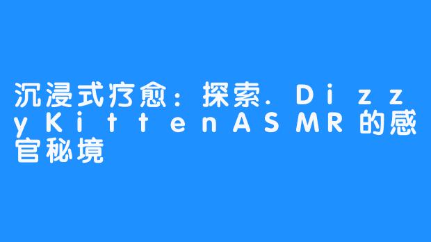 沉浸式疗愈：探索.DizzyKittenASMR的感官秘境